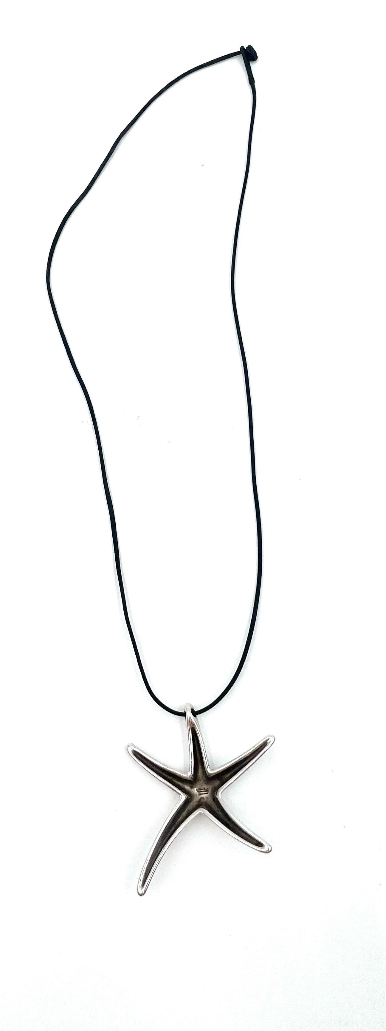 Tiffany & Co. Elsa Peretti Sterling Silver Large Starfish Pendant Necklace