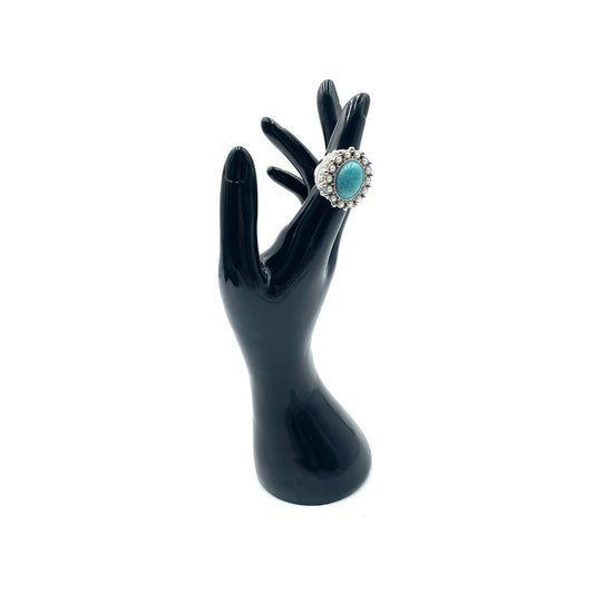 Torquiose & Pearl Chunky Statement Ring Size 7.5