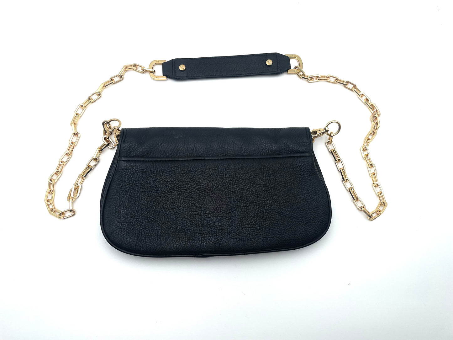 Tory Burch Black Amanda Leather Chain Clutch
