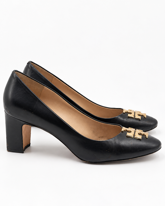 Tory Burch Black Janey Round Toe Pump Size 9M