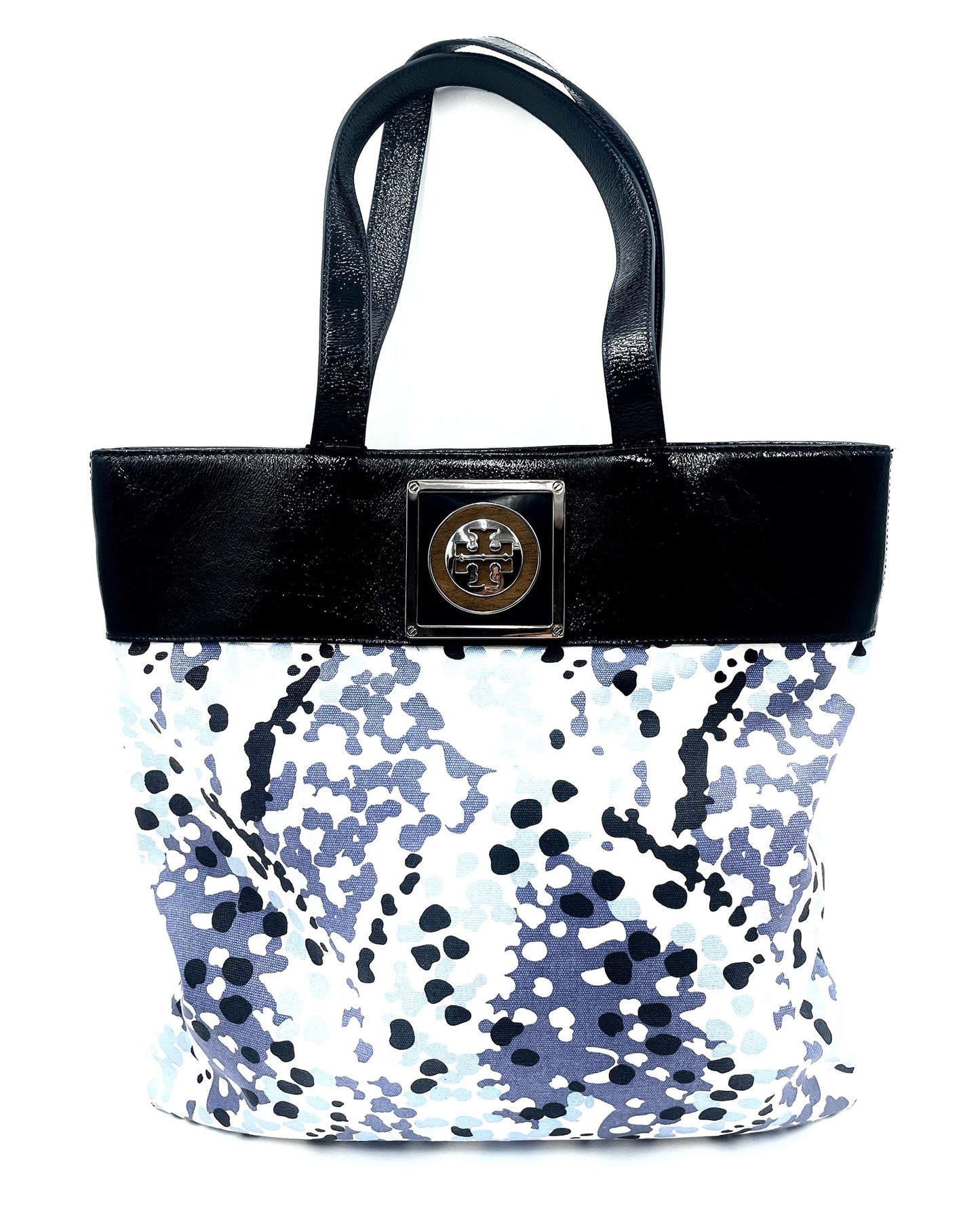 Tory Burch Blue Print Canvas Tote