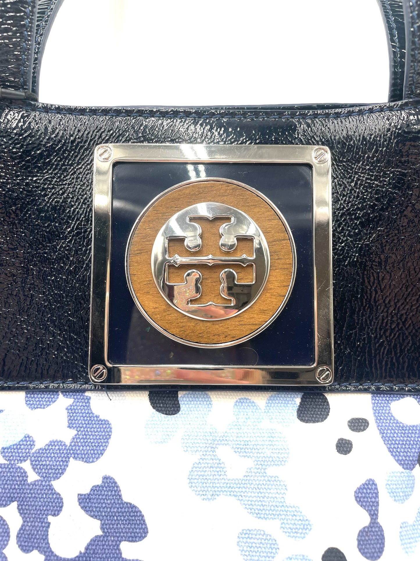 Tory Burch Blue Print Canvas Tote