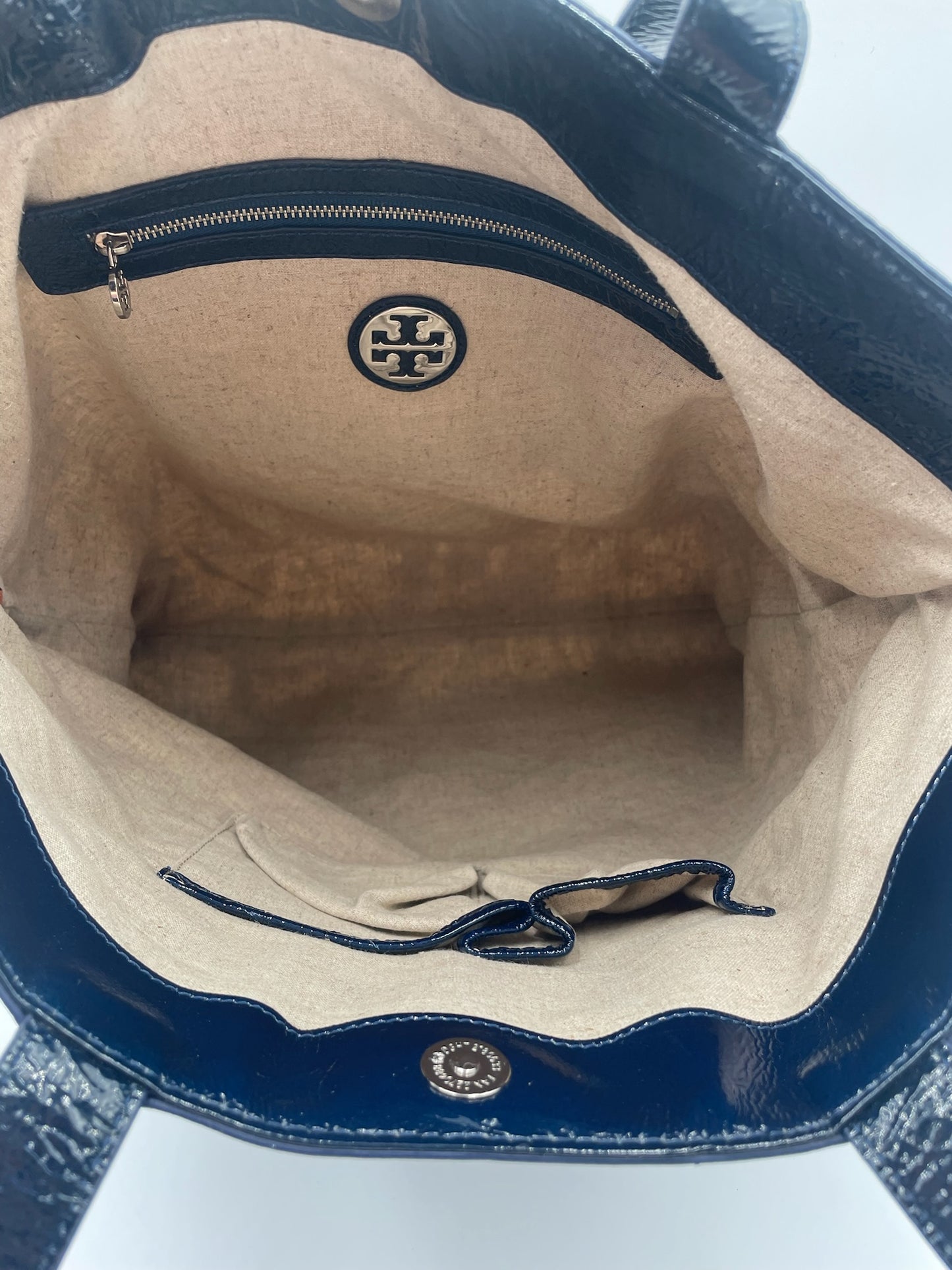 Tory Burch Blue Print Canvas Tote