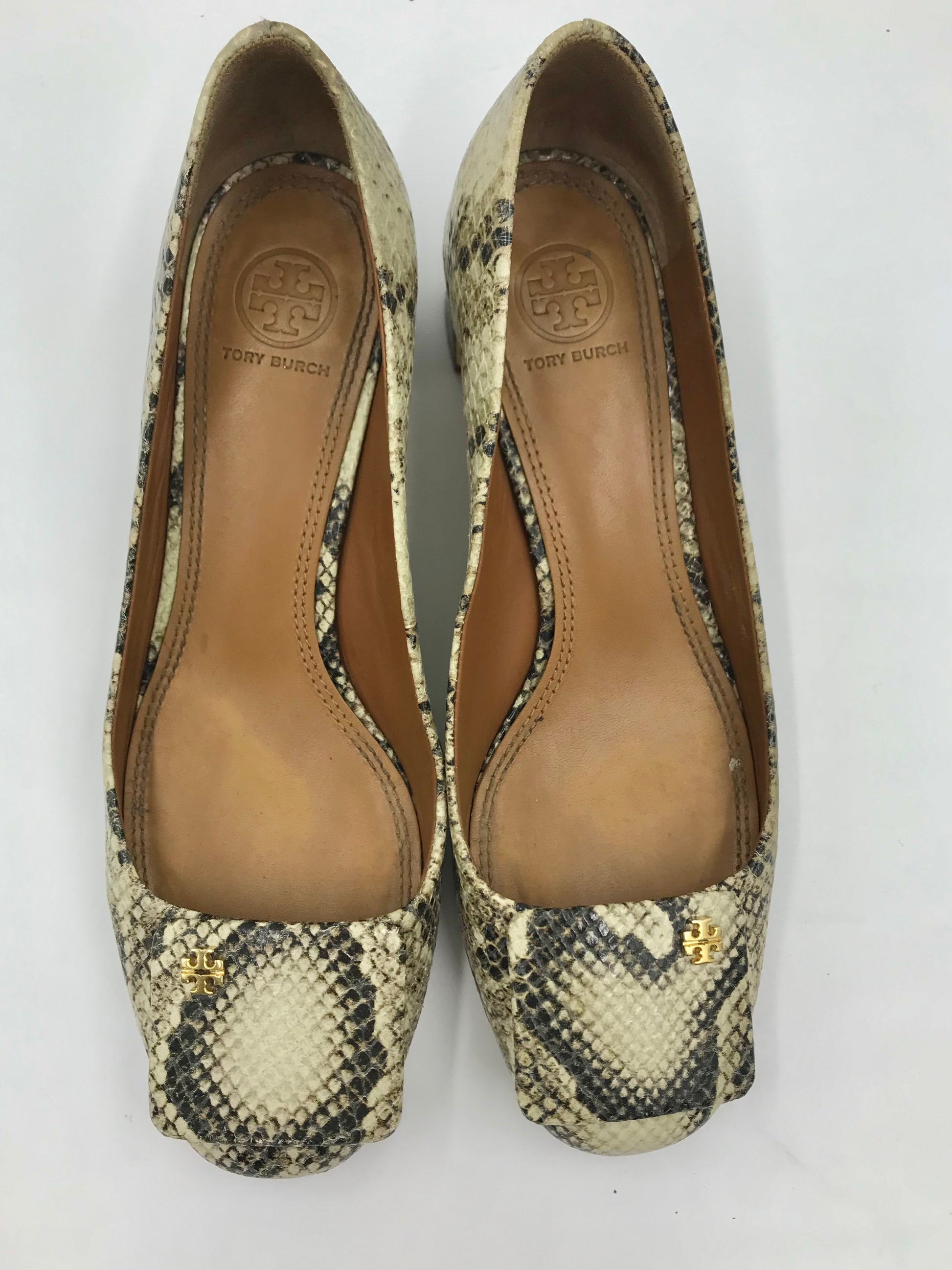 Tory Burch Python Embossed Leather Pump Size 8M