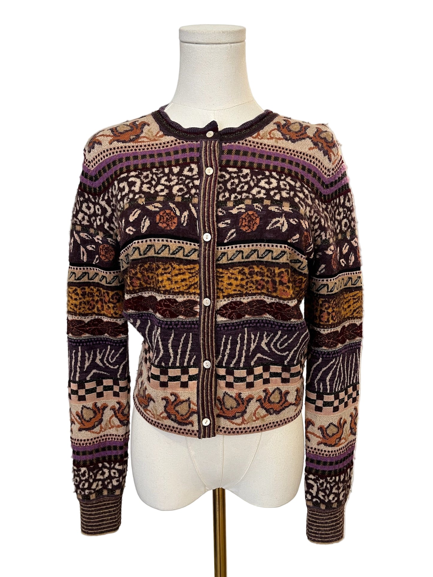Ulla Johnson Liza Jacquard Knit Cardigan Size S