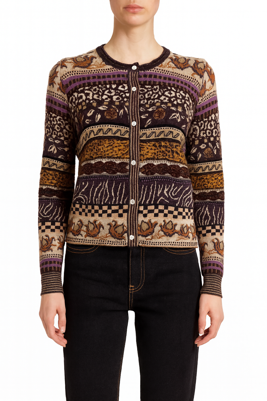 Ulla Johnson Liza Jacquard Knit Cardigan Size S