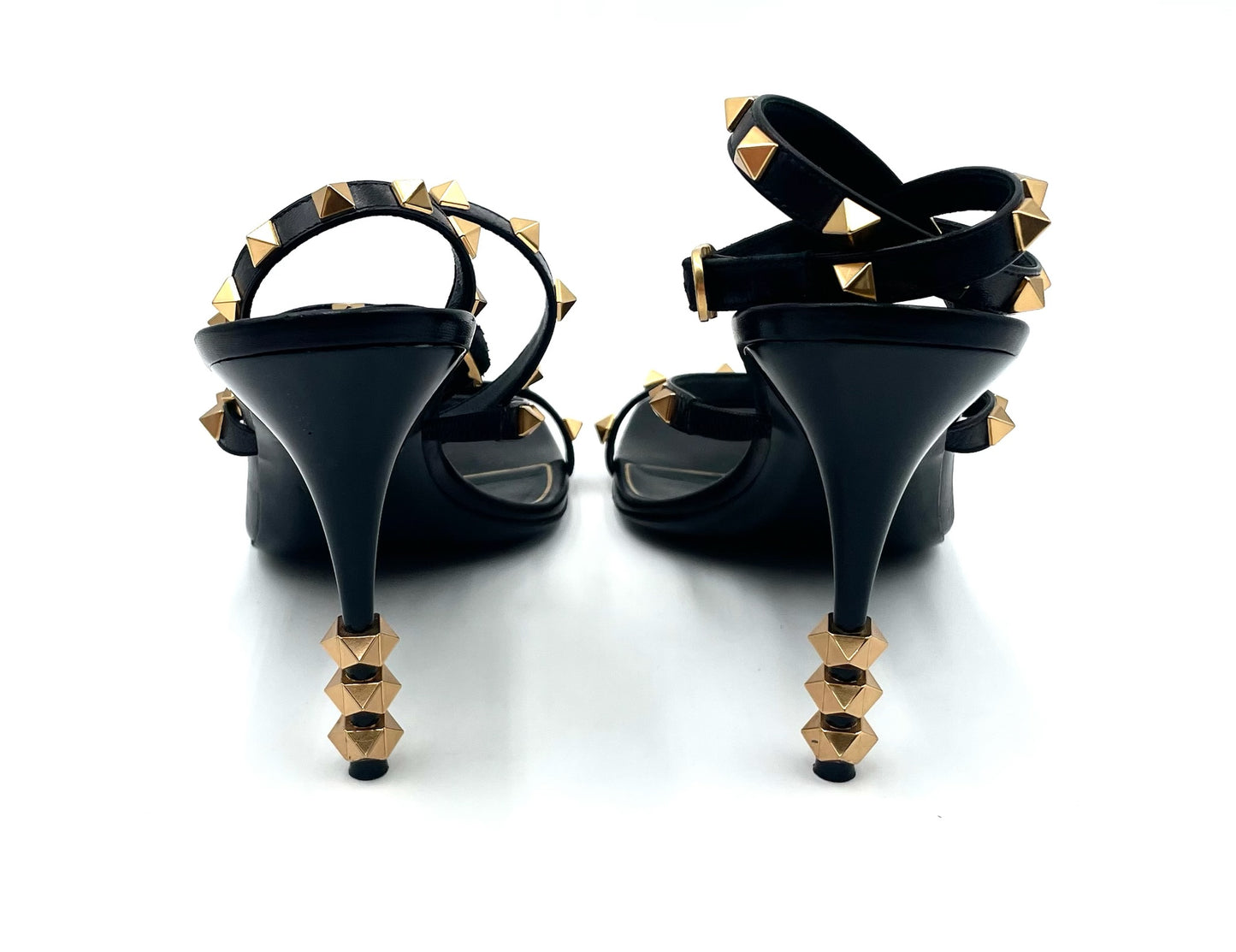 Valentino Black Rockstud Strappy Heels Size 41.5