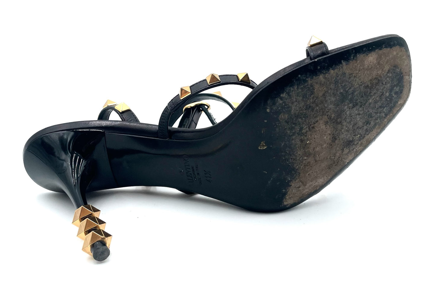 Valentino Black Rockstud Strappy Heels Size 41.5