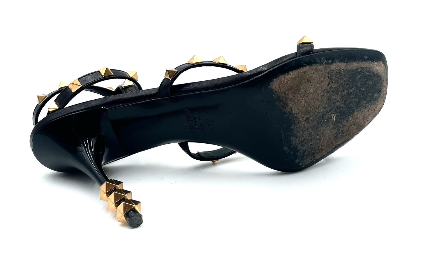 Valentino Black Rockstud Strappy Heels Size 41.5