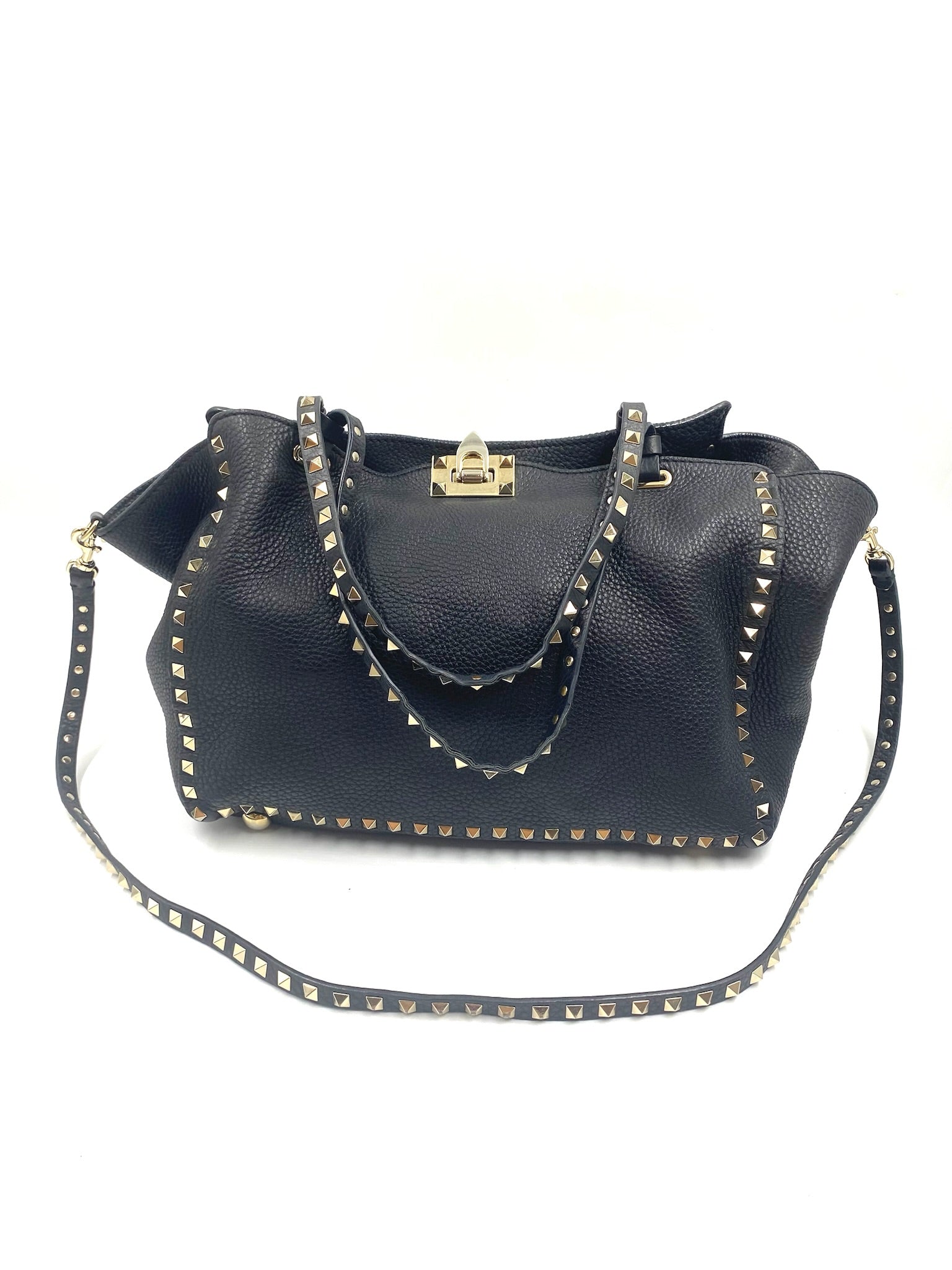 Valentino Garavani Black Rockstud Leather Tote – Joyce's Closet