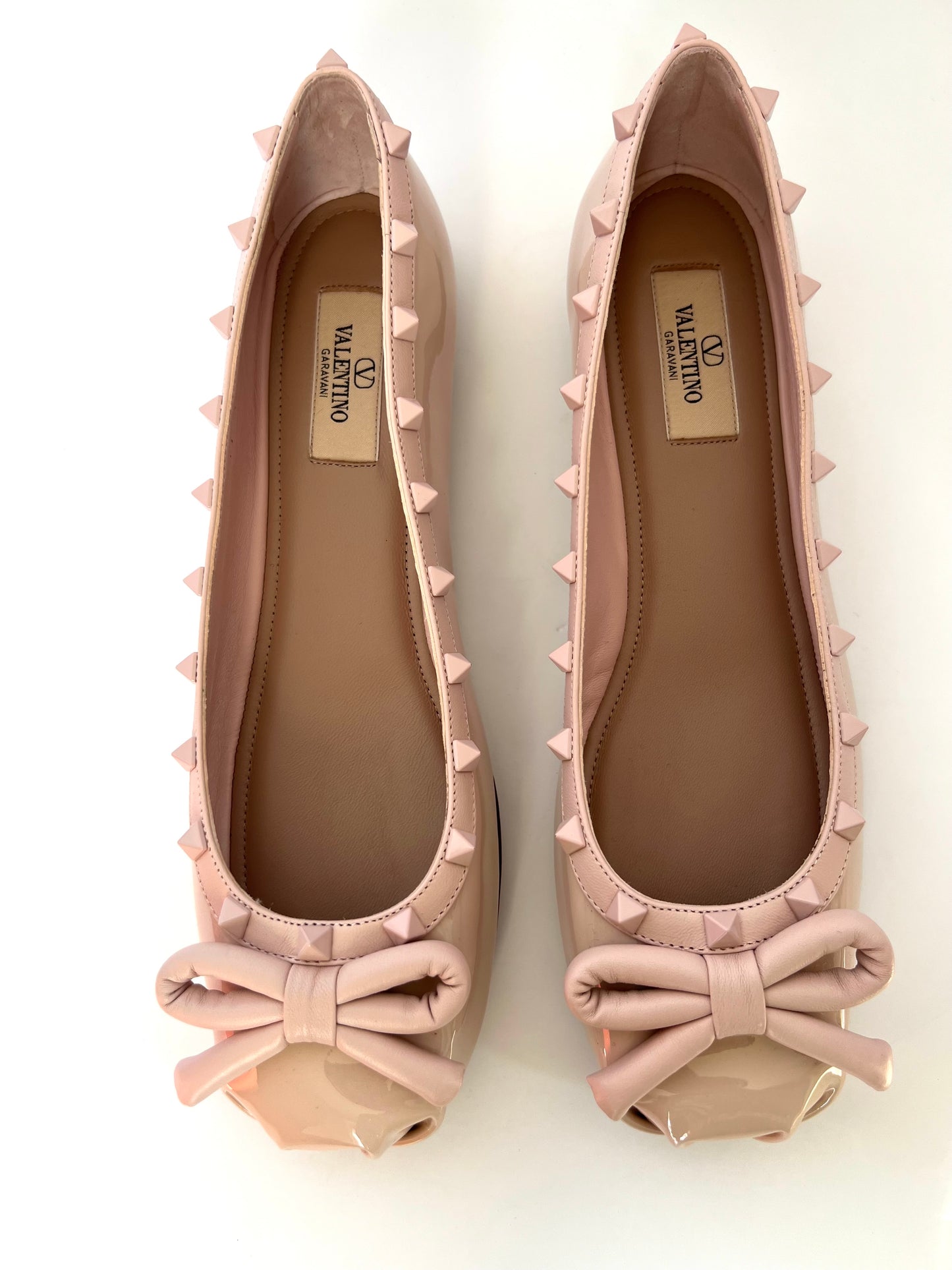 Valentino Garavani  Pink Rockstud Ballet Flats Size 39