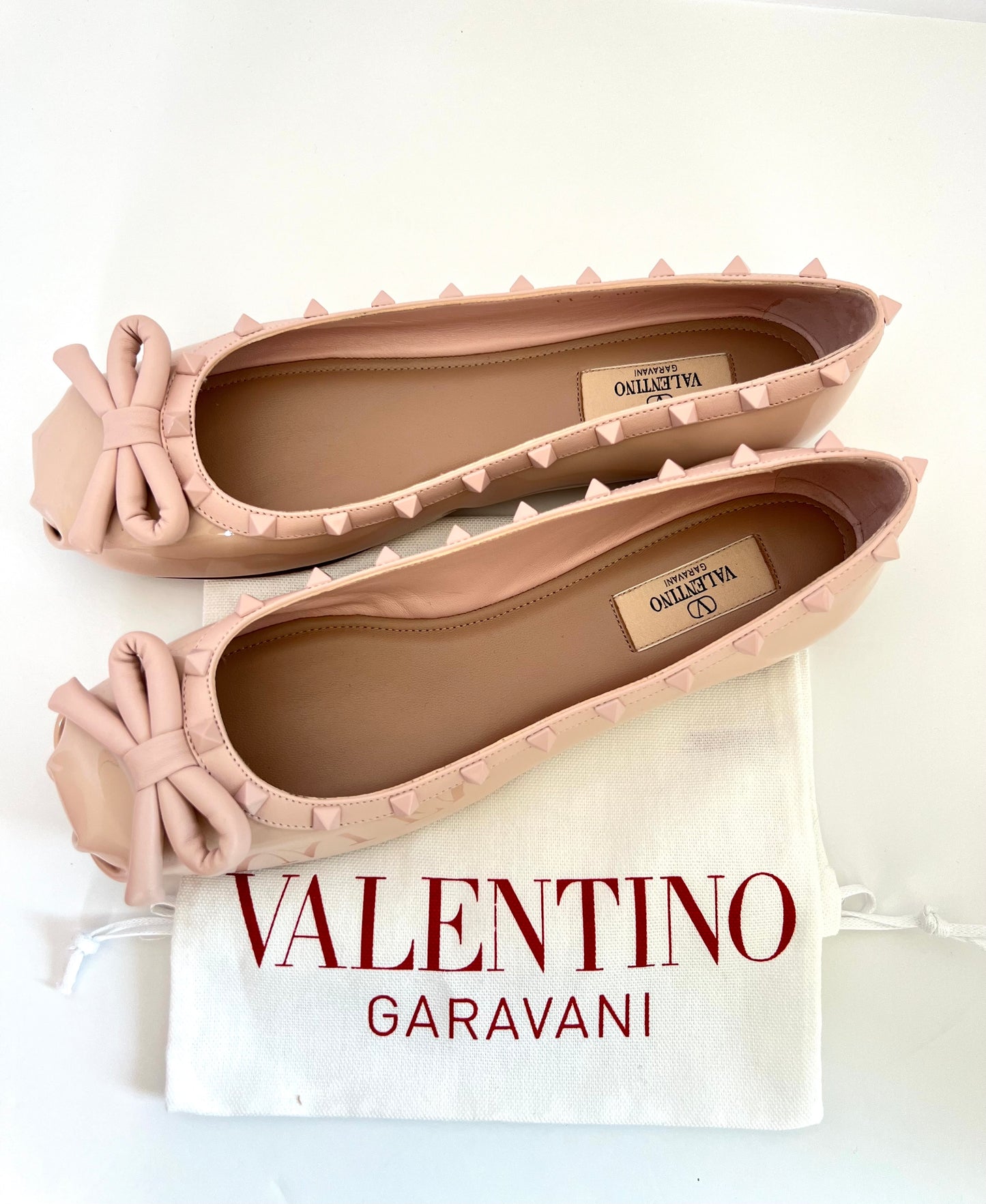 Valentino Garavani  Pink Rockstud Ballet Flats Size 39