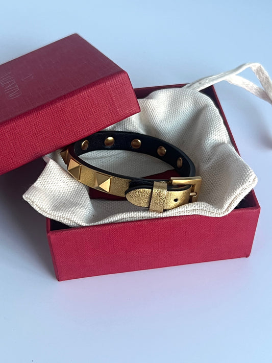 Brand New Valentino Garavani Gold Studded Bracelet