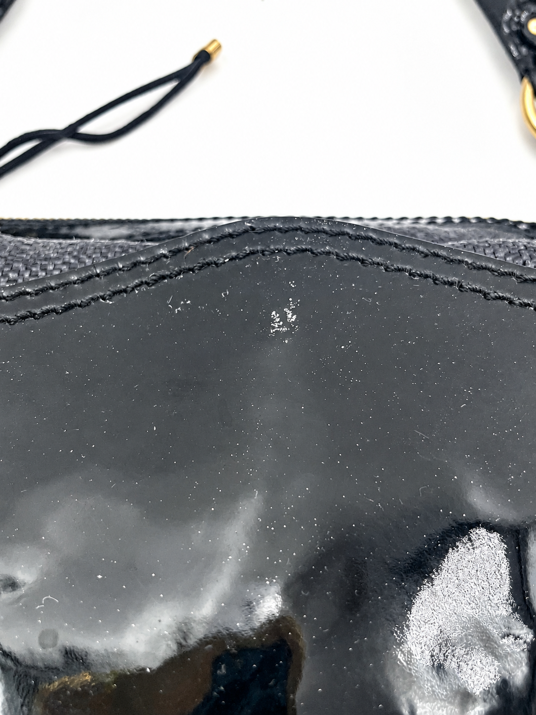 Versace Black Patent Leather Shoulder Bag