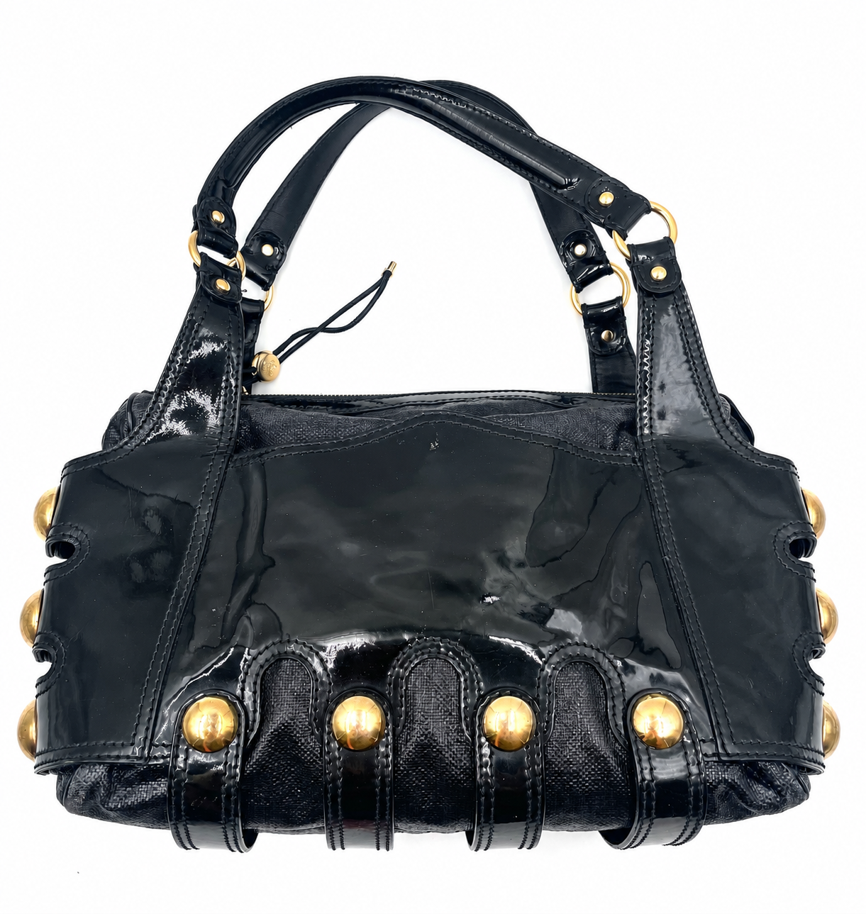 Versace Black Patent Leather Shoulder Bag
