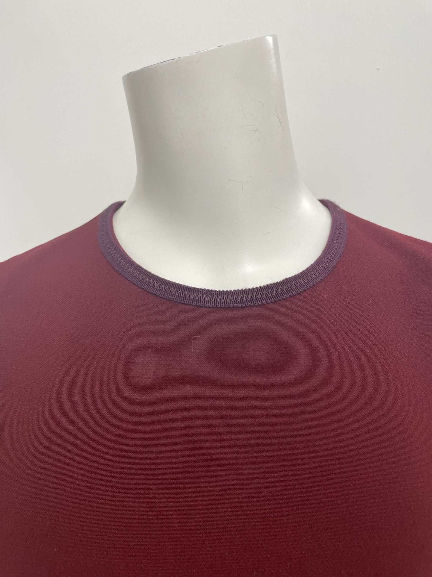 Victoria Beckham Burgundy Asymmetrical Hem Fit-and-Flare Mini Dress Size 6