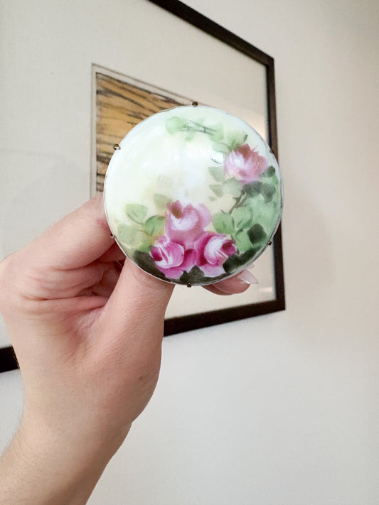 Victorian Hand-Painted Porcelain Brooch