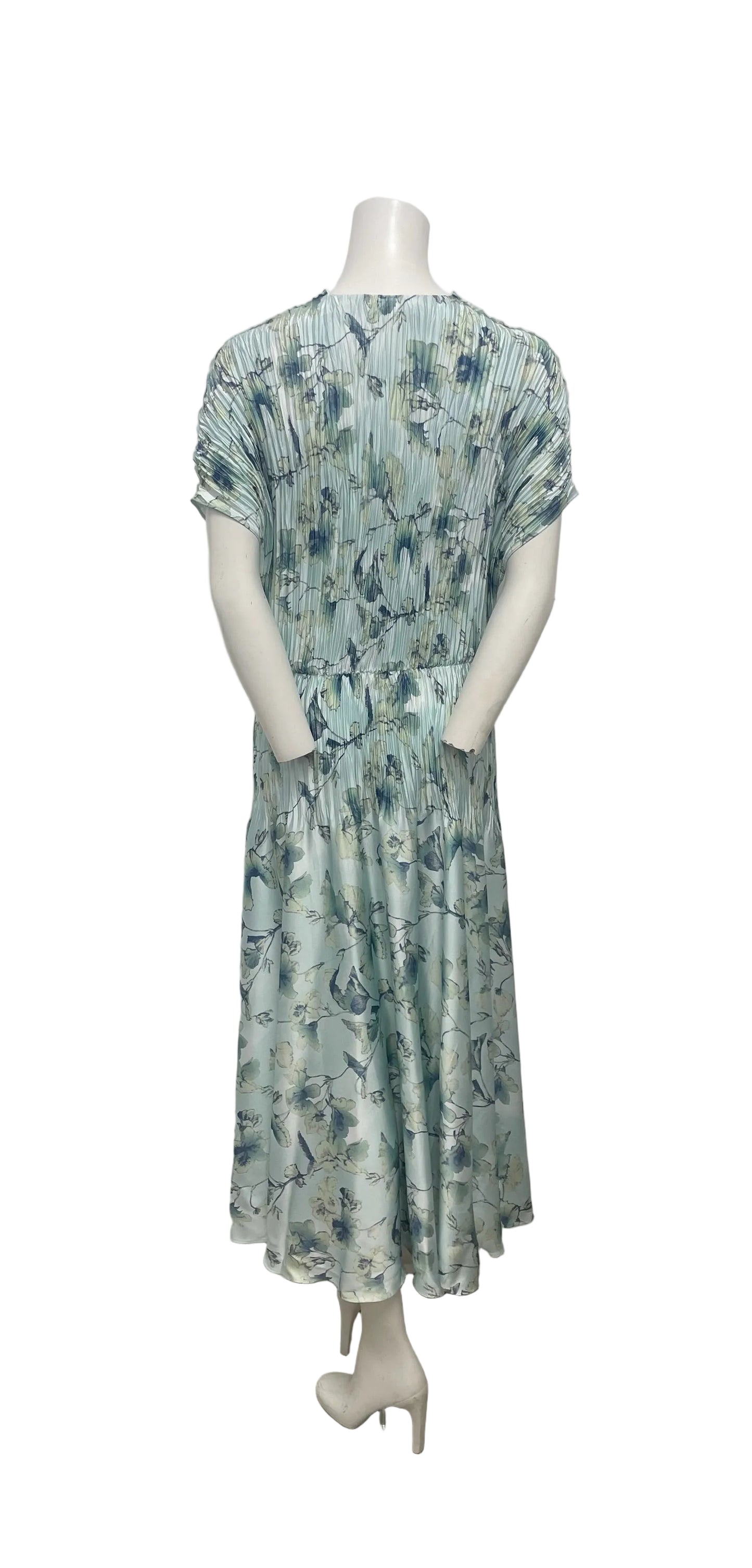 Vince Floral Crushed Cap Sleeve V-Neck Floral Dress Size 14