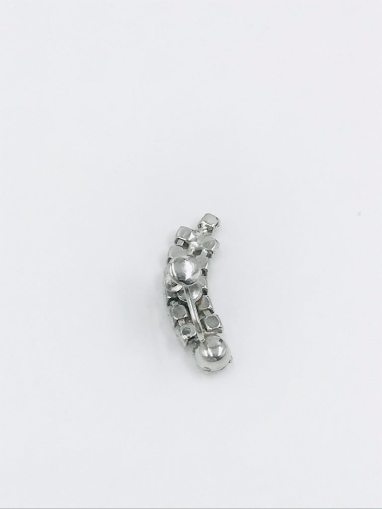 Vintage 1960s Rhinestone Curved Earring