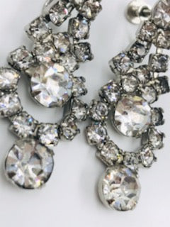 Vintage 1960s Rhinetone Chandalier Screwback Earring