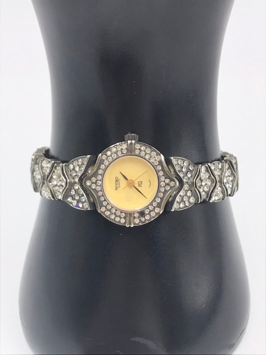 Vintage 1980s Miyoko Art Deco Rhinestone Quartz Watch
