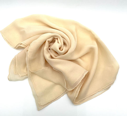 Vintage Biege 100% Silk Scarf