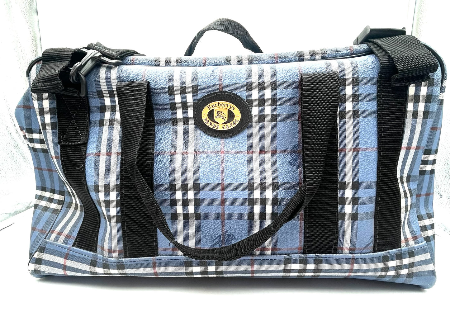 Vintage Burberry Blue Nova Check Duffle Bag