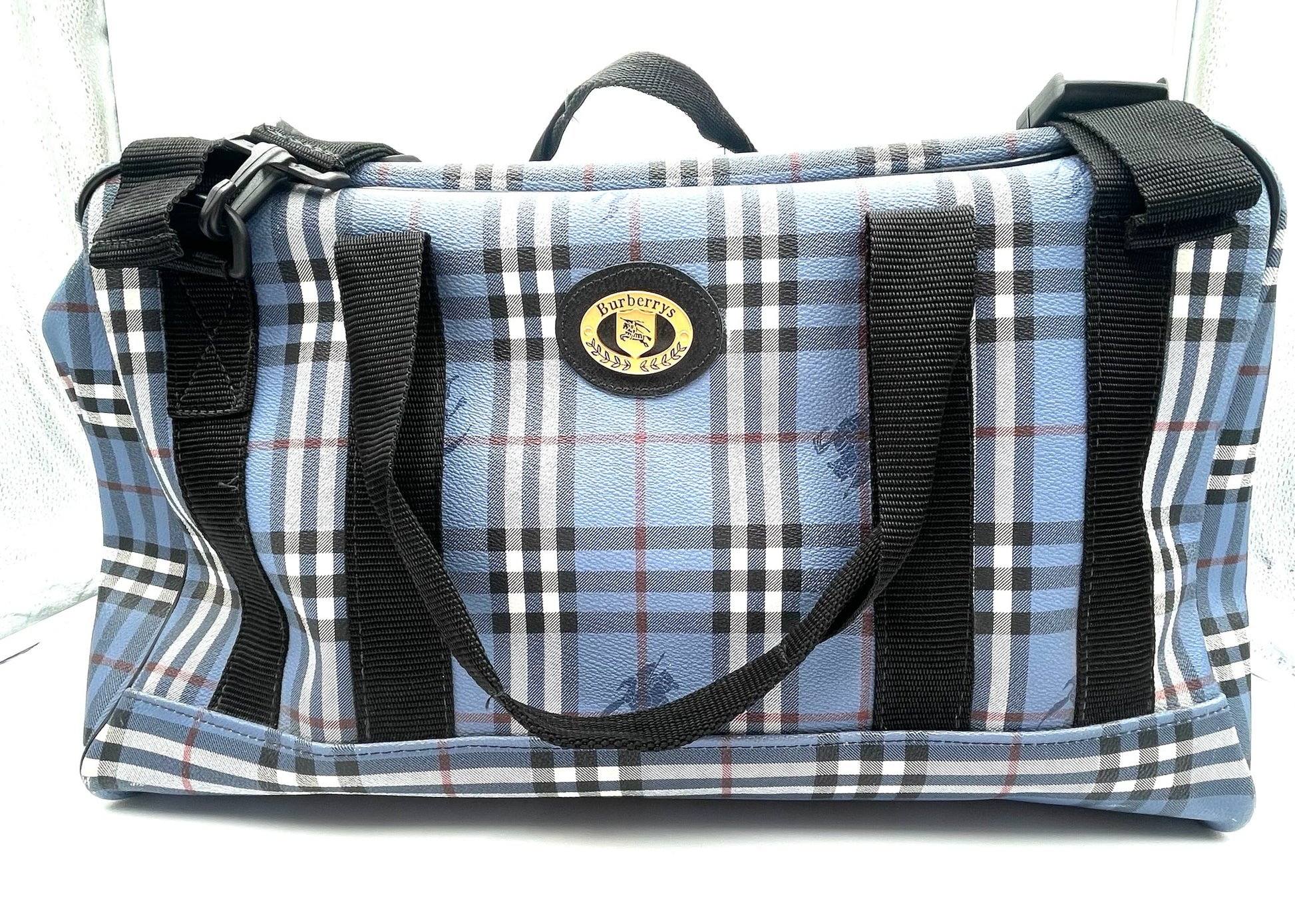 Vintage Burberry Blue Nova Check Duffle Bag