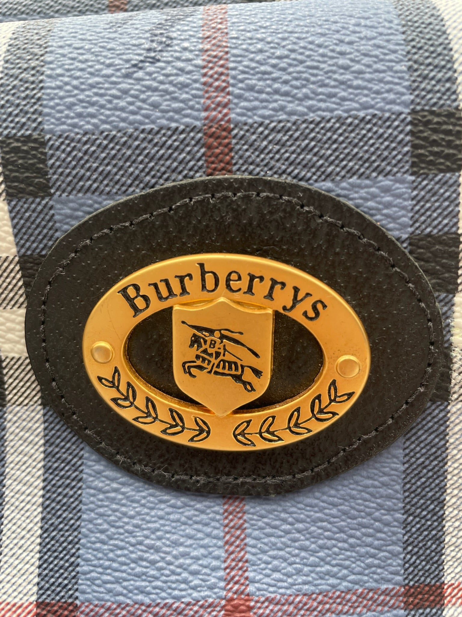 Vintage Burberry Blue Nova Check Duffle Bag