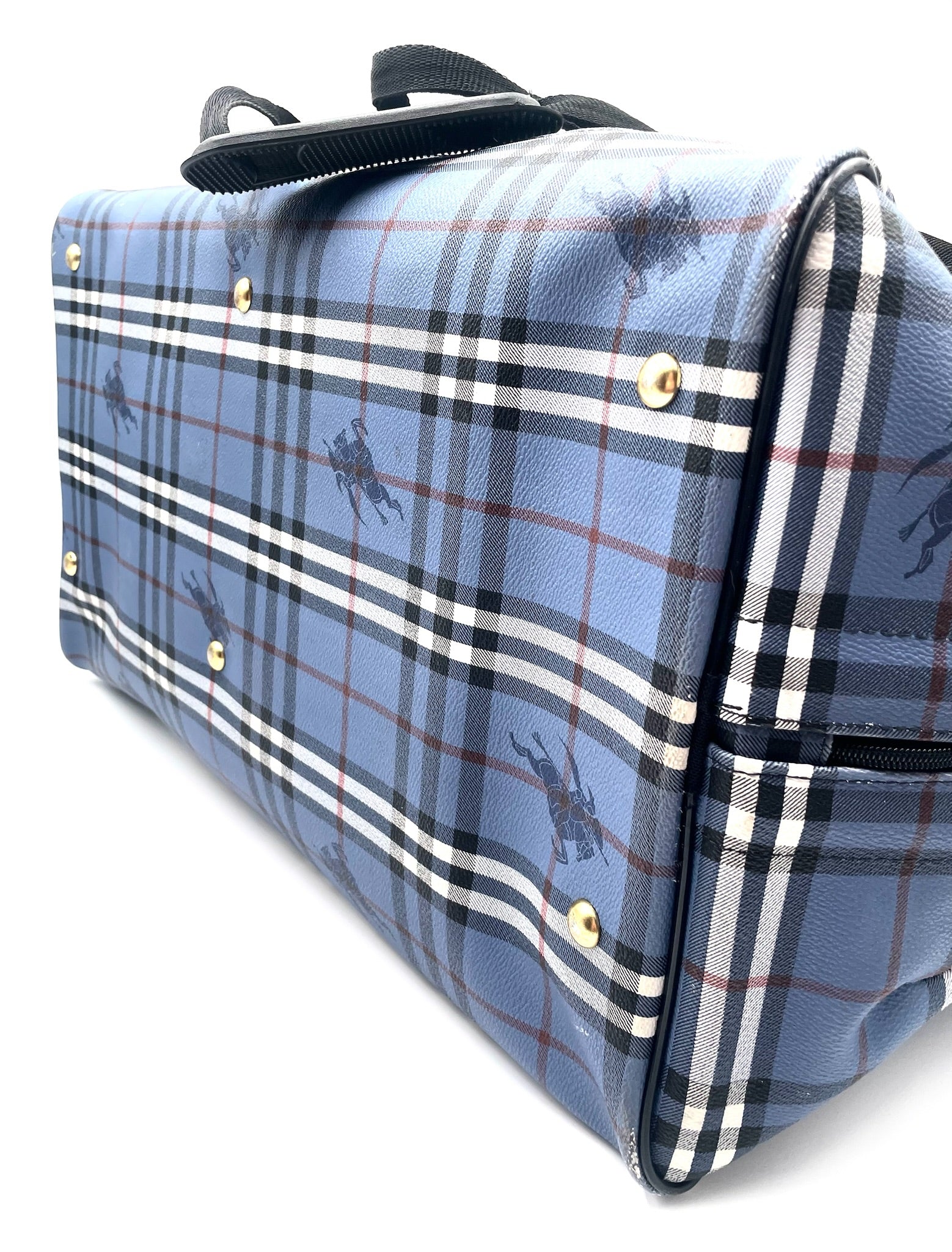 Vintage Burberry Blue Nova Check Duffle Bag