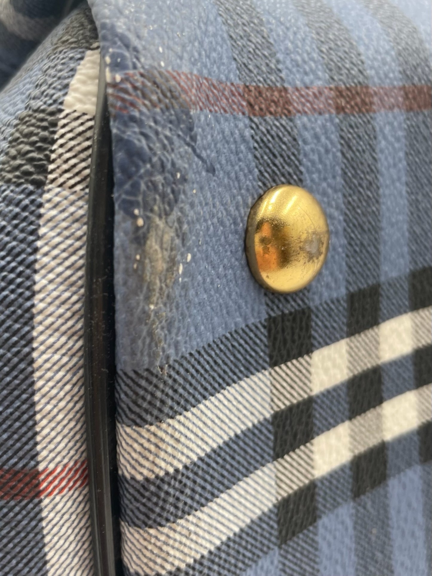 Vintage Burberry Blue Nova Check Duffle Bag