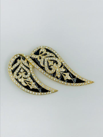 Vintage Butler Winged Rhinestone Brooch