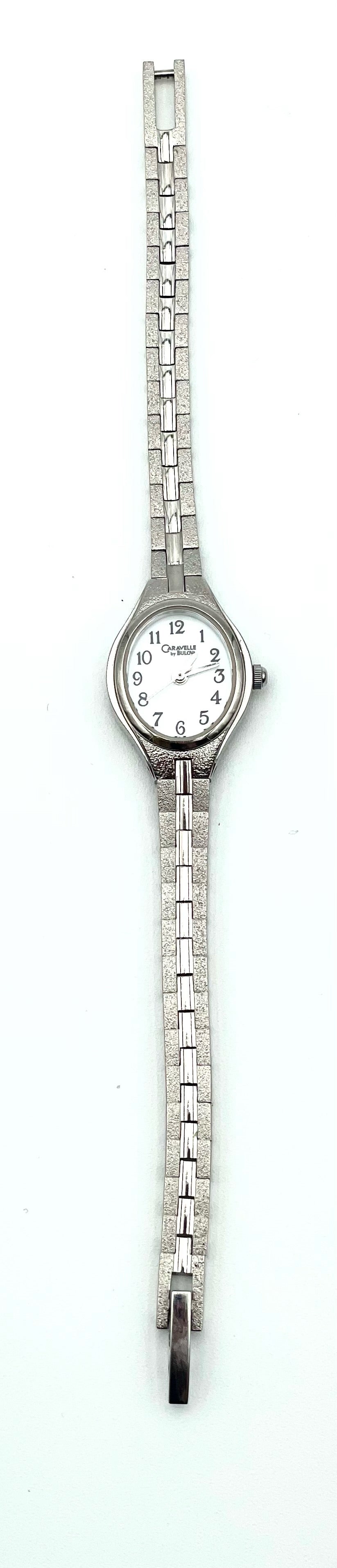 Vintage Caravelle By Bulova Silver Watch