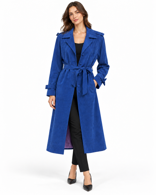 Vintage Cobalt Blue Faux Suede Jacket Size S/M