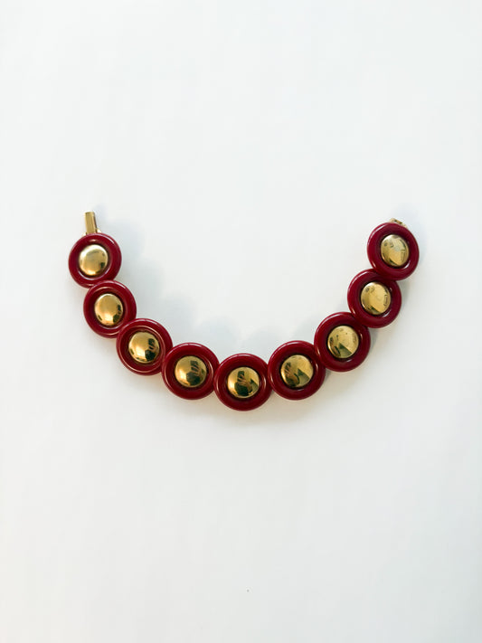 Vintage Crown Trifari Red Bracelet