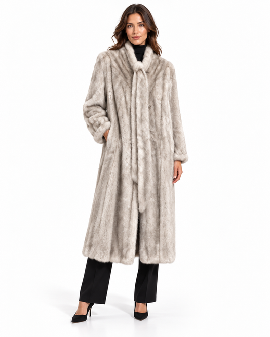 Vintage Furs By Michel Long Cream Mink Coat Fits Size L