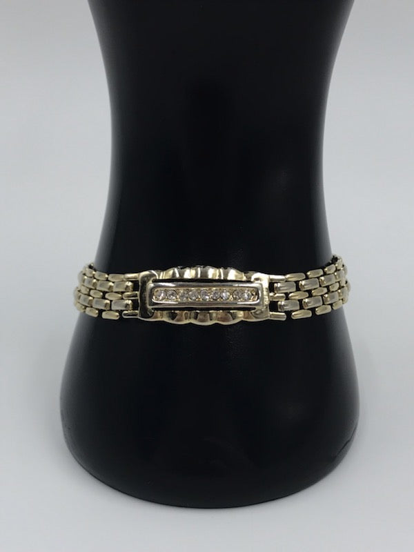 Vintage Gold Plated Rhinestone Bracelet