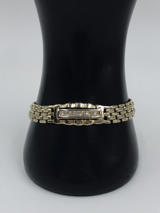 Vintage Gold Plated Rhinestone Bracelet