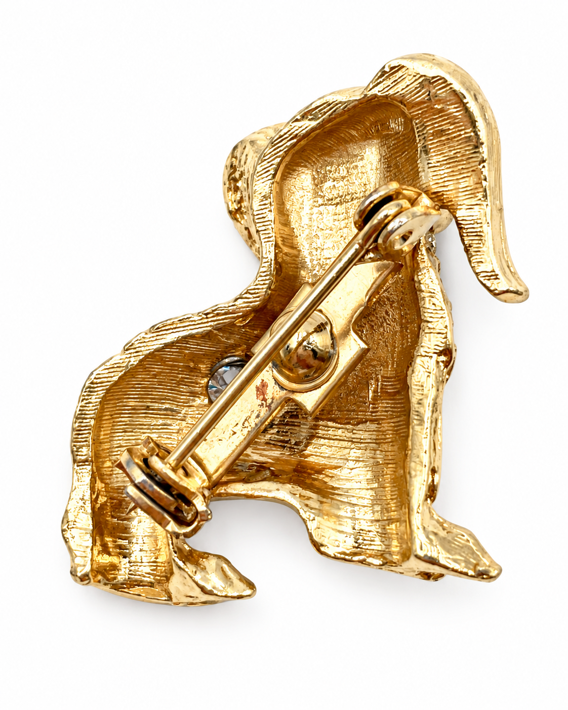 Vintage Gold Tone Dog Brooch