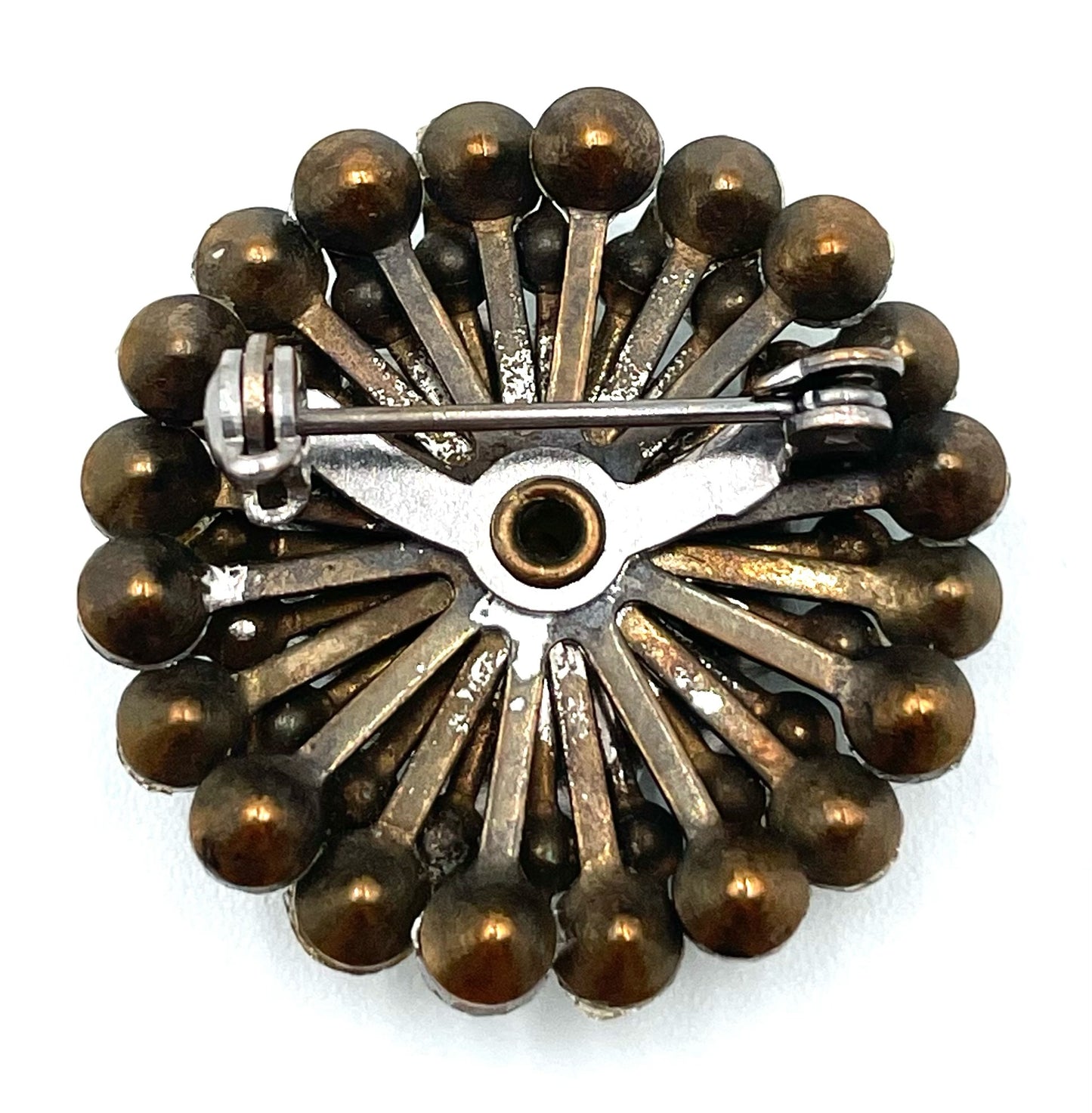 Vintage Mid Century Domed Rhinestone Brooch