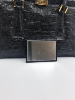Vintage Modell Goldpfeil 1950s Black Crocodile Tote