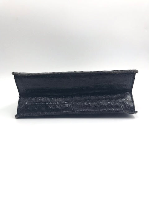 Vintage Modell Goldpfeil 1950s Black Crocodile Tote