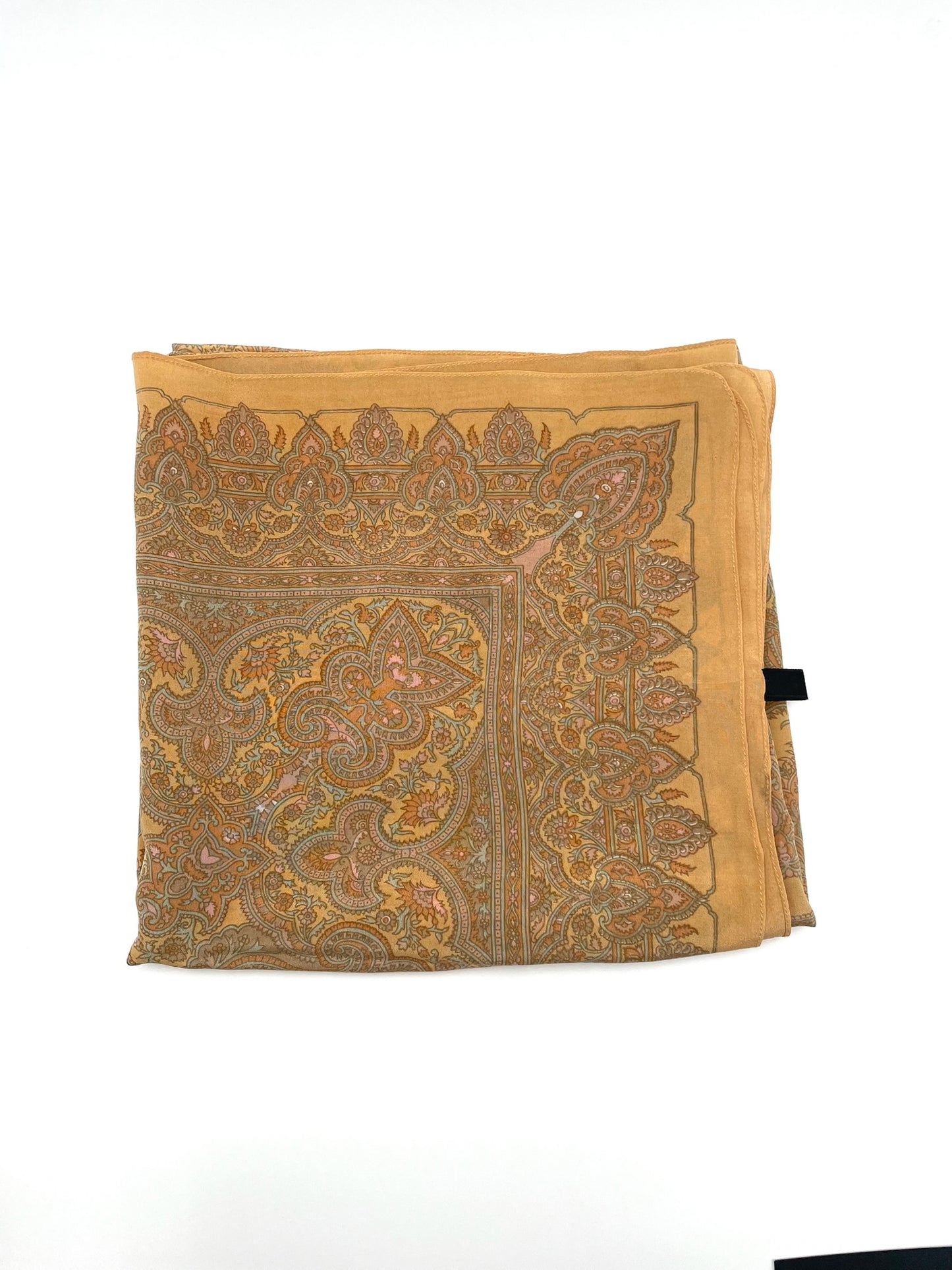 Vintage Paisley Print Silk Scarf