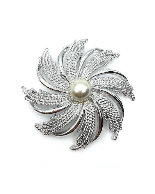 Vintage Sarah Coventry Pearl Swirl Brooch