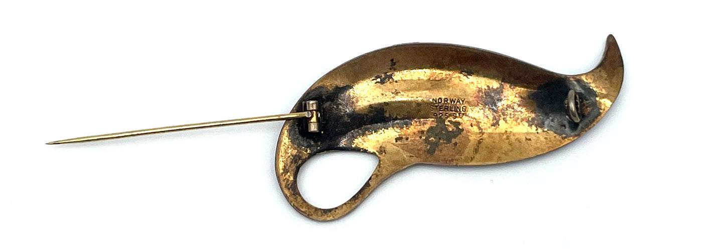 Vintage Scandinavian Modernist Enamel Brooch