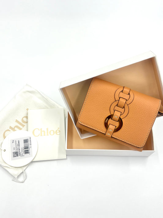Chloe Darryl Peach Trifold Leather Wallet