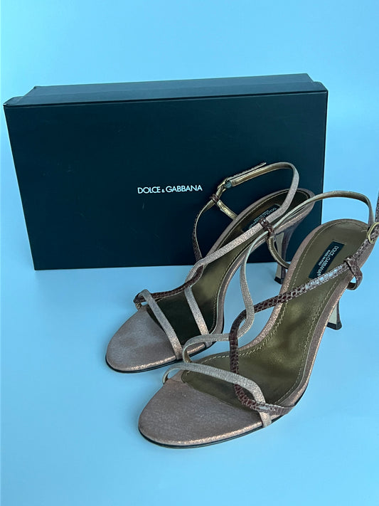 Dolce & Gabanna Copper Strappy Heels Size 40