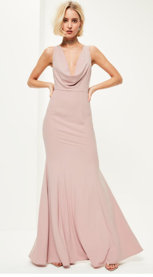 Dusty Rose Floor Length Formal Dress Rental