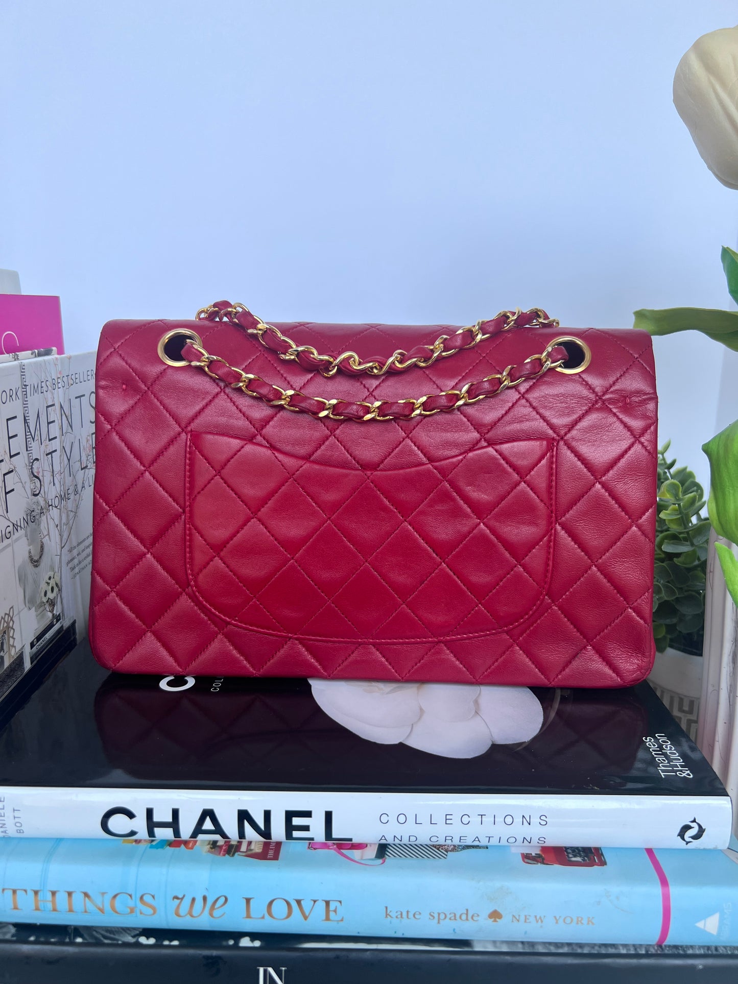 Vintage Chanel Red Medium Classic Flap