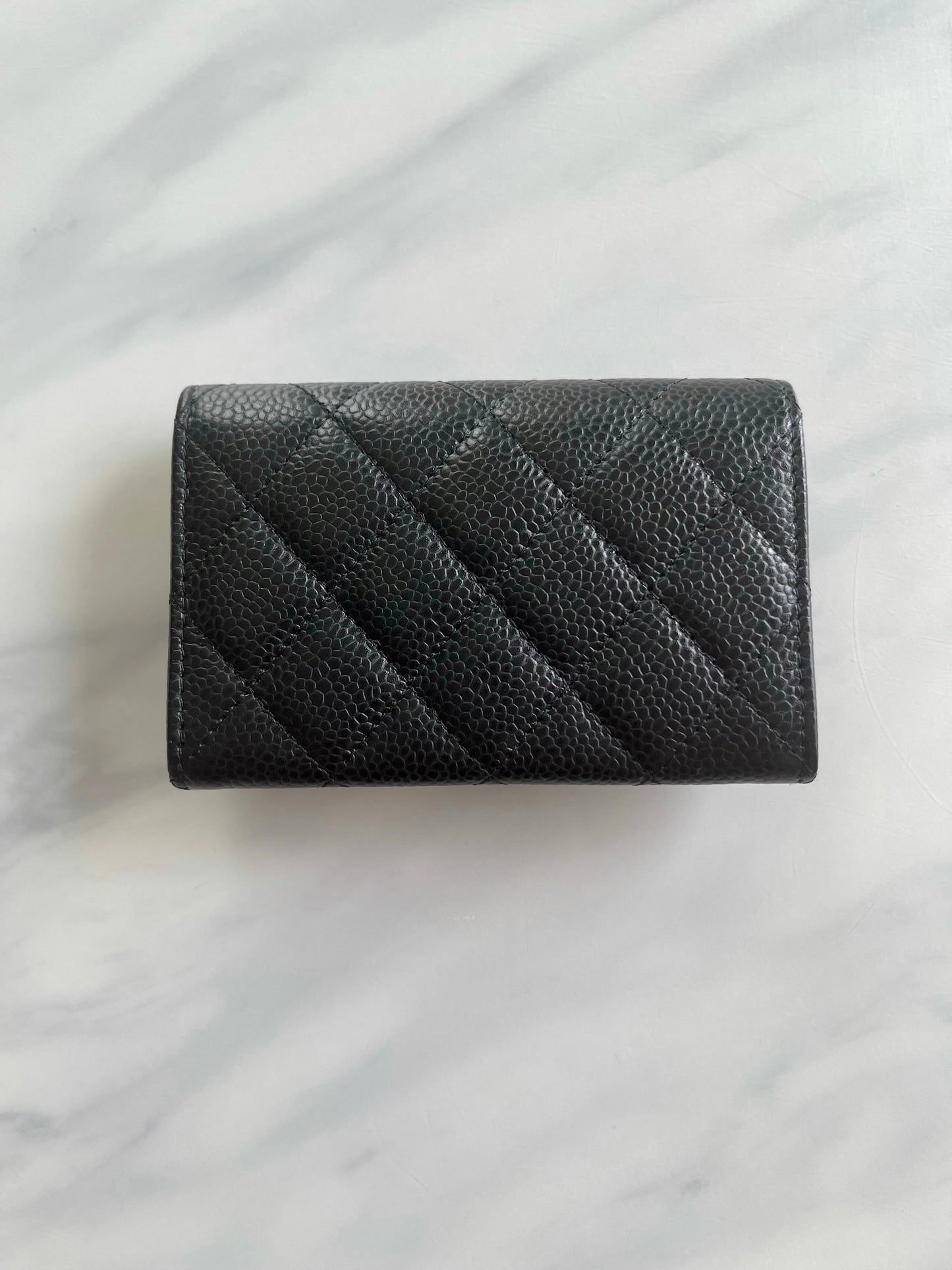 Chanel Black Caviar Flap Card Holder